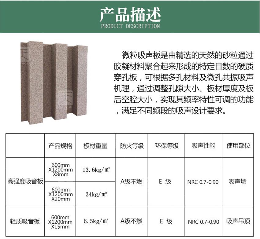 微粒吸聲板產品描述