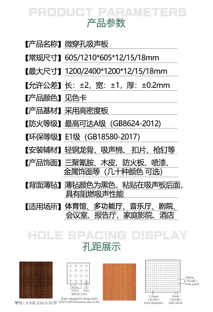 微穿孔吸音板參數(shù)