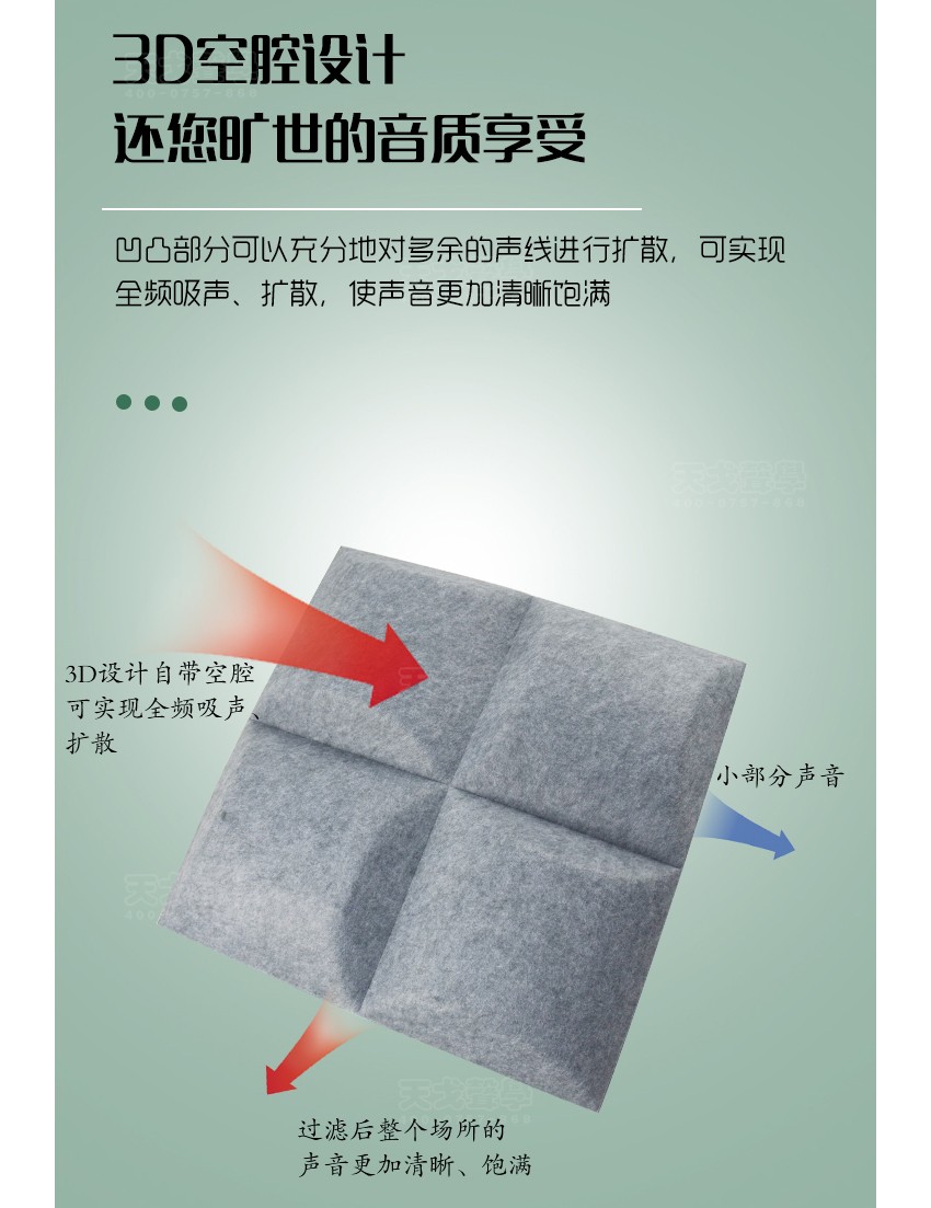 3D風車聚酯纖維吸音板空腔設計
